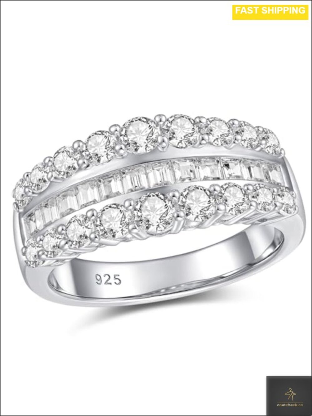 Moissanite Eternity Band 925 Sterling Silver Wedding Ring Women